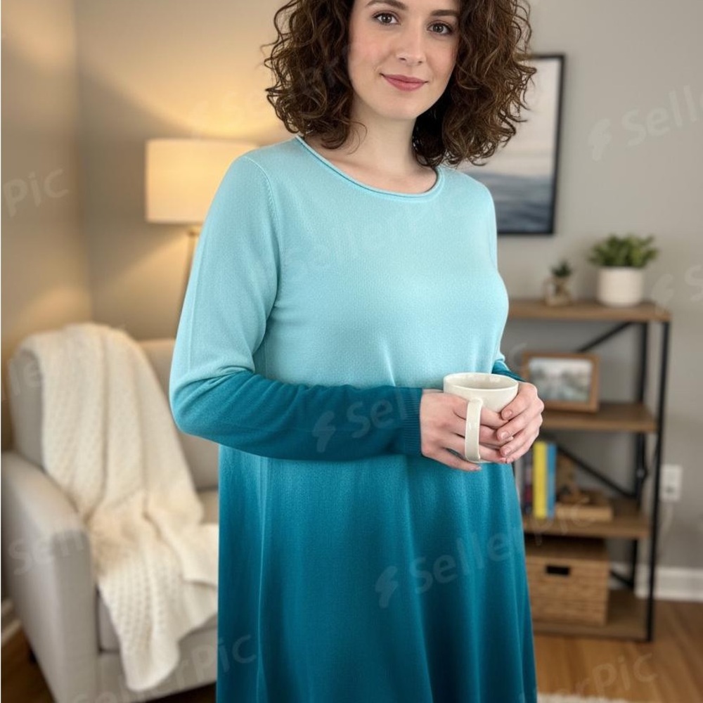 Blue Ombre Long Sleeve sweater
